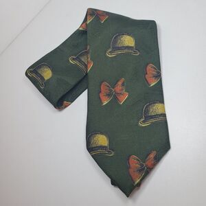 Rare ERMENEGILDO ZEGNA Made In Italy Neck Tie 100% Silk Dark Green  Boler Design